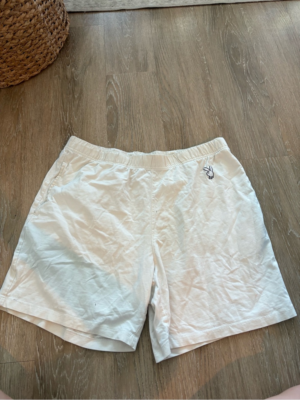 PLAYBOY White Men's Athletic Shorts with Bunny Logo